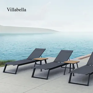 Mobilier de patio moderne Chaise longue d'extérieur en aluminium Chaise longue de luxe pour hôtel Mobilier de piscine Chaise longue de piscine