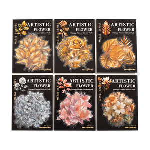 15 miếng dán mỗi gói Bộ sưu tập Hoa văn nghệ thuật Bóng tối Hoa văn cổ điển Hoa lá Trang trí sổ tay - Product Image 5