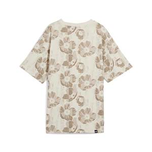 T-shirt pour femme Puma, beige, imprimé floral, vêtements décontractés, tissu en coton, toutes saisons - Product Image 2