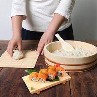 Bol de riz à sushi en bois de pin rond de 11.8 pouces Hangiri Sushi Oke seau de mélange de riz