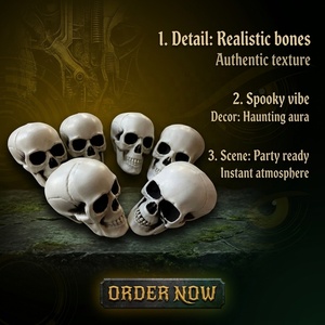 Miniatura Realista <span class=keywords><strong>de</strong></span> Calavera para Halloween, 6 Piezas <span class=keywords><strong>con</strong></span> Textura Detallada para Decoración Espeluznante <span class=keywords><strong>de</strong></span> Mesa, Suministros para Fiestas <span class=keywords><strong>de</strong></span> Casas Encantadas - Product Image 3