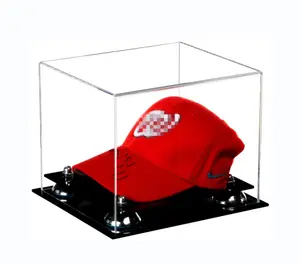 Подгонянный Размер Perspex прозрачный акриловый футляр для футбольного дисплея-черная основа только для дисплея