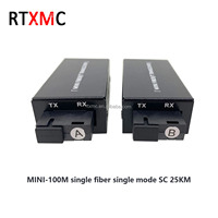 Mini convertisseur optique 10/100m Rj45 de médias de fibre de RTXMC à l'émetteur-récepteur millimètre 25km choisissent le média Co de fibre du SM 1310/1550nm de fibre
