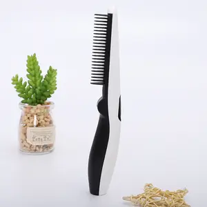 Cepillo eléctrico para alisar la barba rápido para hombres, peine iónico calentado para desenredar el cabello, recargable para viajes