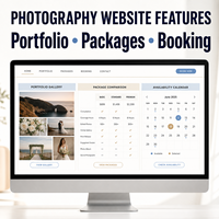 Diseño y Desarrollo de Sitios Web Personalizados para Reservas de Fotografía con Paquete de Galería de Portafolios, Comparación de Paquetes y Calendario de Disponibilidad