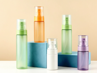 Flacon pulvérisateur transparent/blanc de 30 ml, 50 ml, 60 ml pour l'emballage de produits de soin de la peau