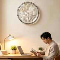 Horloge murale Art Déco suspendue, mécanique, silencieuse, à aiguille simple, affichage 0,4 cm d'épaisseur, en verre