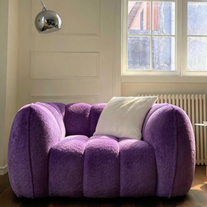 Divano Boucle Sottovuoto Compresso, Poltrona Singola Moderna con Braccioli, Divano da Terra Morbido e Comodo <span class=keywords><strong>per</strong></span> Soggiorno, <span class=keywords><strong>Arredamento</strong></span> Casa - Product Image 3