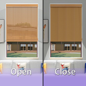 Taille personnalisée 25MM stores en bois lamelles horizontales <span class=keywords><strong>rideau</strong></span> de fenêtre <span class=keywords><strong>à</strong></span> contrôle variable de la lumière adapté au salon chambre - Product Image 2