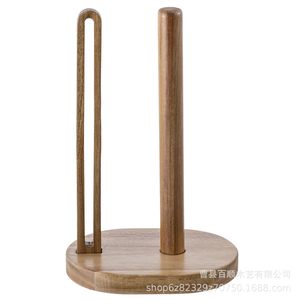 Baishun Wooden <b>Paper</b> Towel Holder Free Standing Circular No Drilling <b>Kitchen</b> Roll Stand - Product Image 4