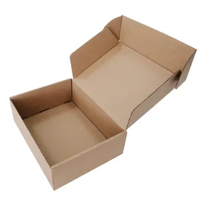 Caixa de papelão 100% reciclável, ecológica, natural, marrom, kraft ondulado, 3 camadas, caixa de flauta E, caixa postal para envio, atacado