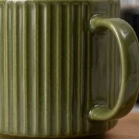 Tasse à café en céramique artisanale personnalisée, simple, rayée et embossée, pour lait, eau, thé, cappuccino