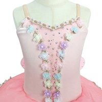 Robe de tutu de ballet classique pour filles S0026, jupe en tulle rigide, applique florale faite à la main, tenue de danse pour spectacle de ballet