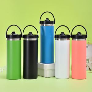 20oz <b>Double</b> <b>Wall</b> Custom logo Insulated Insulated Stainless Steel Water Bottle with Straw Insulated Travel Coffee <b>Mug</b> 20oz - Product Image 2