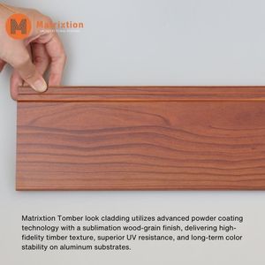 Panneaux de bardage en aluminium imitation bois |   Système de façade murale extérieure - Product Image 5