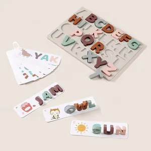 Neues kreatives Alphabet-Puzzle-Tisch Silikon Arabisch Baby-Literatur-Lernspielzeug Alphabet-Puzzle-Tisch für Kinder