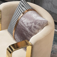 Fauteuil moderne pivotant de luxe avec structure en métal doré fauteuil de canapé simple pour meubles de salon