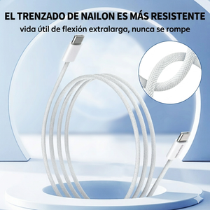 <b>Cable</b> USB a Tipo <b>C</b> ESEEKGO G-302C Carga Rápida 6A PD 100W Trenzado Nylon 4FT Cobre Puro para Celular Computadora Laptop <b>C</b>ámara - Product Image 3