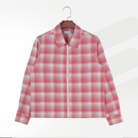 Chemise-veste en flanelle à carreaux pour homme, col montant, style ample et carré, coupe courte, vintage, streetwear, décontractée, printemps-automne