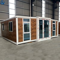 Maison conteneur en acier extensible de 20, 30 et 40 pieds avec 3 chambres pour hôtels et bureaux