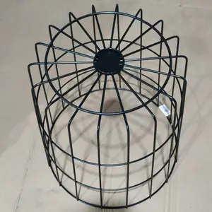 Mesa de exhibición de almacenamiento de cesta de lámpara lateral superior redonda de alambre de Metal