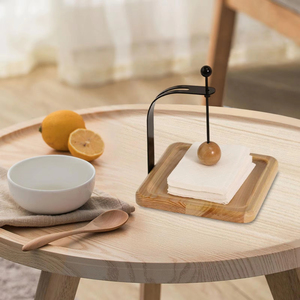 Wholesale Wooden Tissue <b>Box</b> Holder Tabletop Napkin <b>Storage</b> Rack Restaurant Desktop <b>Paper</b> Organizer Home Decoration Accessory - Product Image 6