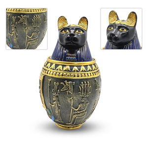 Antik Mısır Mitolojisi Reçine Çevre Dostu El Yapımı Heykel Evcil Hayvan Anıt <span class=keywords><strong>Urn</strong></span>'u Kedi Tanrıları Heykeli Kavanoz Tabut Köpek - Product Image 3