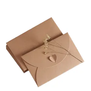 ML 패션 빈티지 로맨틱 하트 시리즈 크래프트 종이 초대장 선물 복고풍 버클 웨딩 봉투