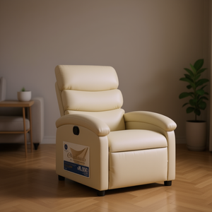เก้าอี้ปรับเอนหนังเทียมสีครีม แบบนั่งเดี่ยว ควบคุมด้วยปุ่ม ดีไซน์ร่วมสมัย - Product Image 2