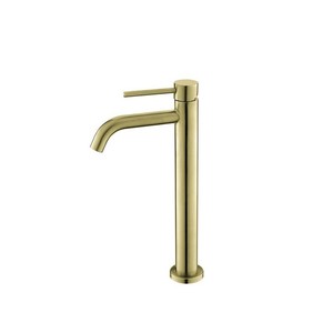 Kamalu-Mezclador de lavabo alto y curvo de acero inoxidable con acabado dorado, sensor sin contacto, montaje de un solo orificio, ORO, 2017 - Product Image 1