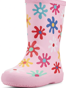 Stivali da <span class=keywords><strong>pioggia</strong></span> classici alti fino al ginocchio per <span class=keywords><strong>bambina</strong></span>, in gomma, con stampa floreale multicolore rosa, taglia 8 per bambini piccoli - Product Image 1