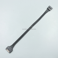 SATA 15-Pin Stecker auf Buchse Stromverlängerungskabel 30cm Flach Schwarz 18AWG Verzinnter Kupferdraht für HDD SSD Netzteil