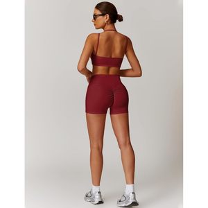 Two Piece Workout <b>Set</b> Women Sports Bra High Waist Scrunch Butt Shorts Yoga Gym Athletic Clothes Spandex Polyester - Product Image 5