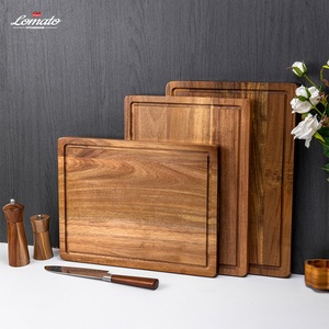 <span class=keywords><strong>Planche</strong></span> à découper en bois d'acacia épaisse, carrée, double face, de qualité alimentaire, en gros, avec évier - Product Image 4