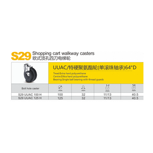 Shopping Cart Walkway <strong>Casters</strong> Single Ball Bearing With Thread Guards Polyurethane <strong>Caster</strong> Wheels Trolley <strong>Casters</strong> - Product Image 6
