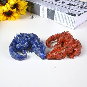 Figura de Dragón Volador de Resina Epoxi con Grava de Cristal de Cuarzo Natural, Decoración de Escritorio Hecha a Mano Ecológica, Venta al por Mayor - Product Image 5