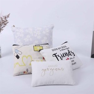 Trousse de toilette en toile avec fermeture éclair, grande capacité, pour maquillage et papeterie, forme fourre-tout, en stock, vente en gros - Product Image 2