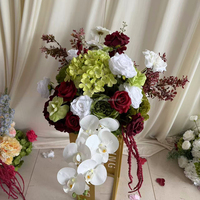 Susunan Bunga Calla Lily Tulip Mawar Biru Putih Klasik 60cm dari Busa PE, Dekorasi Meja, Bola Bunga untuk Perlengkapan Photo Booth