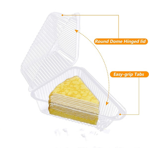 Contenedores de plástico transparentes <span class=keywords><strong>para</strong></span> rebanadas de pastel con tapas Tapa con bisagras de 5 pulgadas Recipiente <span class=keywords><strong>para</strong></span> pastel de queso <span class=keywords><strong>para</strong></span> embalaje <span class=keywords><strong>para</strong></span> llevar - Product Image 1