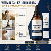 Gouttes liquides de Vitamine D3 K2 certifiées Halal 60ml Personnalisation de marque privée OEM ODM Approvisionnement en vrac Stock entrepôt USA Livraison