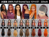 Perruques brésiliennes Letsfly en cheveux vierges naturels, avec dentelle frontale complète 13x4, densité 200%, 18-32 pouces, ondulations profondes/lisses/Body Wave, 100% cheveux humains
