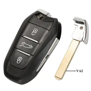 Smart Keyless Go Afstandsbediening Sleutel Voor Peugeot 308 408 508 5008 Emergency Key HU83/VA2 3 Knoppen 433Mhz ID46 Chip