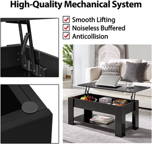 Tavolo da pranzo moderno regolabile in altezza grande tavolo da caffè <span class=keywords><strong>allungabile</strong></span> in legno con contenitore nascosto - Product Image 5