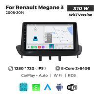 Autoradio Android MEKEDE X10 X20 X30 X40 1280*720 2K avec ventilateur de refroidissement, Car-play, DSP, GPS pour Renault Megane 3 2008-2014