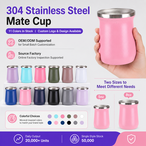 Venta al por mayor: Taza de metal de acero inoxidable 304 de doble pared con aislamiento al vacío de 5 y 8 oz para <span class=keywords><strong>mate</strong></span> paraguayo, ideal para té caliente. - Product Image 5