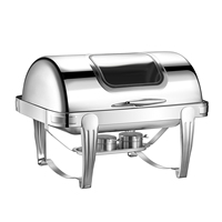 Ensemble de réchauds à buffet ronds en acier inoxydable de haute qualité, dorés, chauffage au feu d'alcool, 9L, réchauffeur de nourriture pour buffet