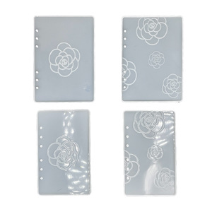 Moldes de fundição epóxi feitos à mão para <span class=keywords><strong>notebook</strong></span>, conjunto de moldes de silicone duráveis para capa de flores camélia A5/A6, faça você mesmo - Product Image 3