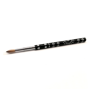 Pinceau à ongles en acrylique Kolinsky avec manche en métal noir cristallin, tailles personnalisées pour le nail art professionnel - Product Image 2