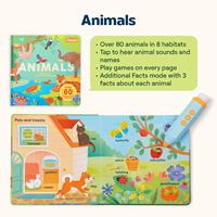 Ensemble de livres sonores interactifs avec stylo de lecture, jouet éducatif pour tout-petits, plusieurs livres cartonnés à couverture rigide, reliure parfaite, préscolaire