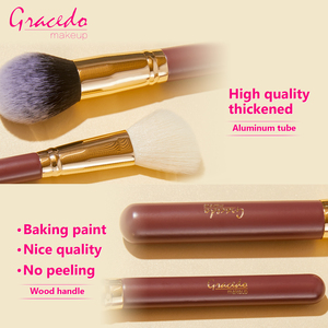 Juego de Brochas de Maquillaje Gracedo Marrón Rojo, Logotipo Personalizado, Marca Privada, Profesional, Venta al por Mayor, de Lujo, para Viaje, Juego de Brochas de Maquillaje de Alta Calidad - Product Image 4